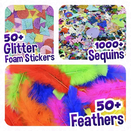 Vista 5 de Kit de suministros de artes y manualidades para niños, niños y niñas de 4, 5, 6, 7, 8 años, materiales de actividades para niños pequeños, ideal