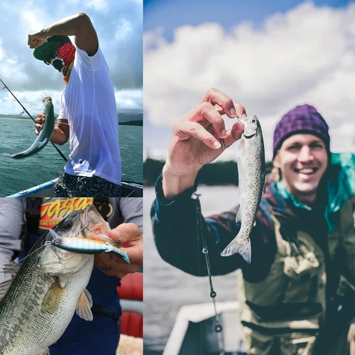 Vista 7 de Kit mixto de señuelos de pesca incluye señuelo minnow, popper, crankbait y anzuelo de pesca para pesca en agua salada y agua dulce de trucha, lubina