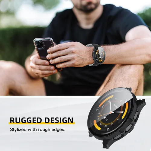 Vista 6 de Funda compatible con Garmin Venu 3S, protector de pantalla de policarbonato duro con vidrio templado, funda protectora completa para Garmin Venu 3S