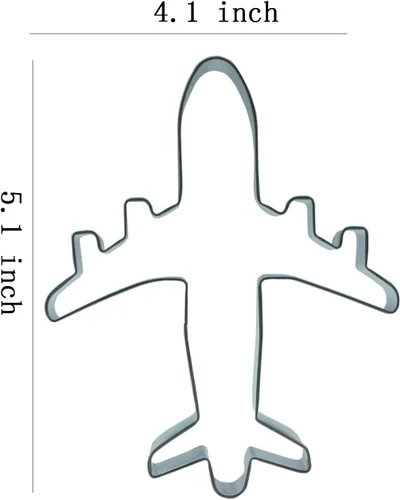 Vista 2 de Keewah Cortador de galletas de avión, 5.2 x 4.1 pulgadas, acero inoxidable