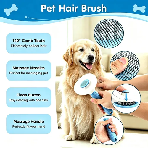 Vista 4 de Dog Brush for Shedding,Pet Slicker Hair Brush Kit in One Bag 8 PCS