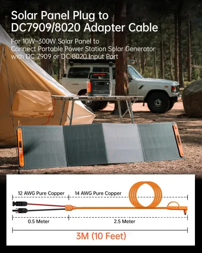 Vista 6 de Cable adaptador de conector solar de 9.8 ft a CC de 0.315 in, conector de cable solar de 12 AWG+14 AWG a DC8020/DC7909 compatible con Jackery