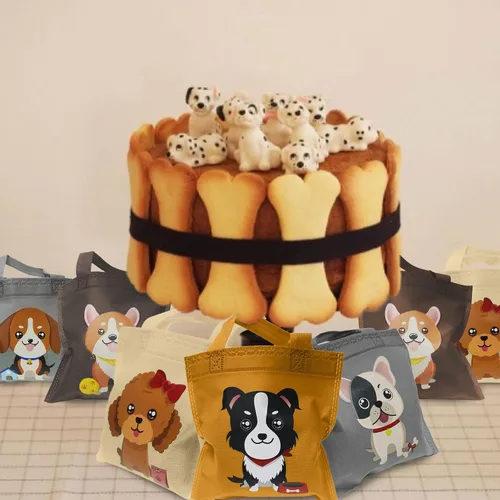 Vista 5 de BANBALLON 20 bolsas de golosinas para perros – Bolsas de golosinas no tejidas para cachorros para niños y baby showers, suministros para fiestas