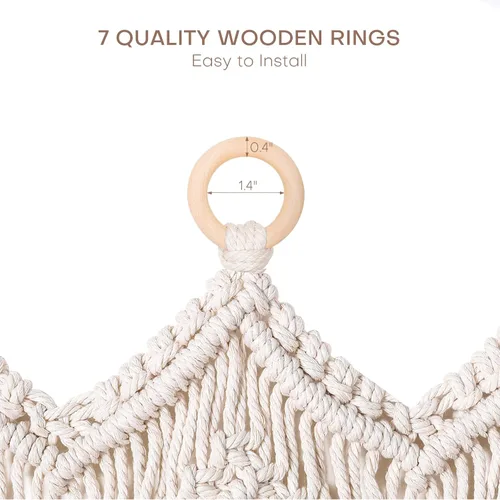Vista 7 de Osunnus Cortina de macramé para colgar en la pared, cenefa de macramé para ventana y puerta, 40 x 30 pulgadas, decoración de pared de macramé 1 panel