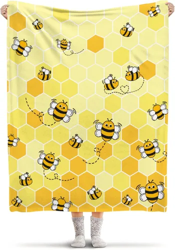Vista 13 de Manta de franela ligera de abeja, regalos para niñas y mujeres en todas las estaciones, manta para cama, sofá, 30 x 40 pulgadas, para bebé/mascotas