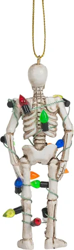 Vista 6 de Esqueleto aterrador envuelto en luces para Halloween, calavera para árbol de Navidad