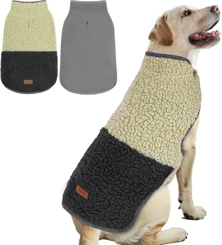 Vista 15 de cyeollo Sherpa - Abrigo reversible para perros pequeños, color rosa, talla S Warm Fleece Winter Sweater, Turtleneck Pet Vest, Adjustable Fit, Easy
