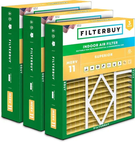 Vista 12 de Filterbuy Filtro de aire MERV 11 de 10 x 17 x 2 pulgadas para defensa de mascotas y alergias (paquete de 3), filtros exteriores plisados