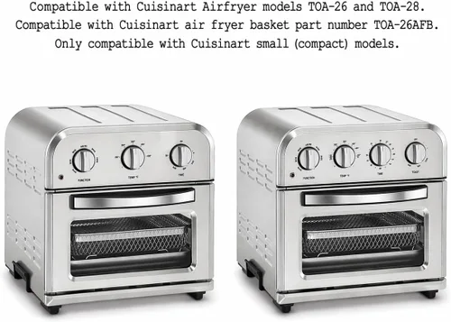 Vista 3 de Univen Cesta de freidora de aire mejorada de acero inoxidable compatible con horno freidora Cuisinart TOA-26