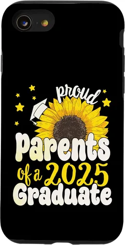 Vista 18 de iPhone 16 Parents of a 2025 Graduate 25 Senior Graduation Sunflower Case