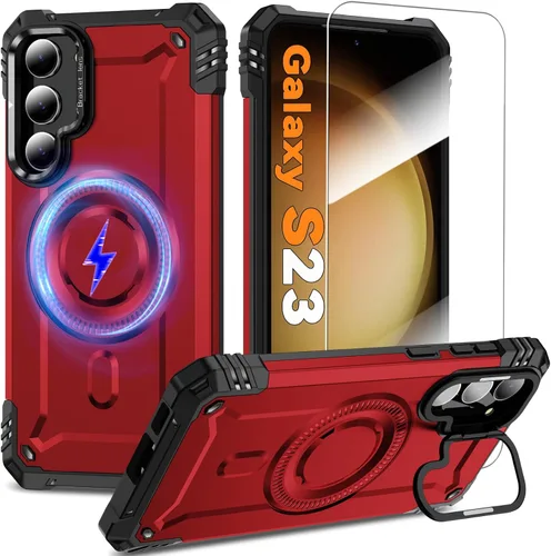 Vista 14 de Funda magnética para Samsung Galaxy S25+ Plus/Galaxy S24+ Plus [Soporte de anillo de cámara integrado] [Protector de pantalla]