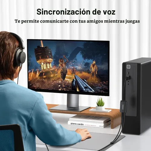 Vista 3 de UGREEN Adaptador de audio USB, con tarjeta de sonido estéreo externa, con auriculares de 3,5 mm y micrófono, con conector, para Windows, Mac, Linux