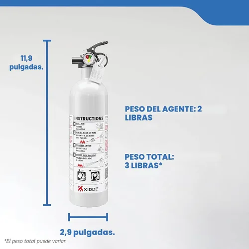 Vista 10 de Kidde Extintor de Incendios para Barcos, de Uso Único 5BC Coast Guard Approved Personal Watercraft Extinguisher, Very Small Liquids/Gases &
