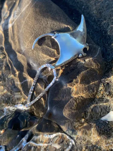 Vista 5 de Collar Manta Ray Colgante de Plata Ocean Stingray