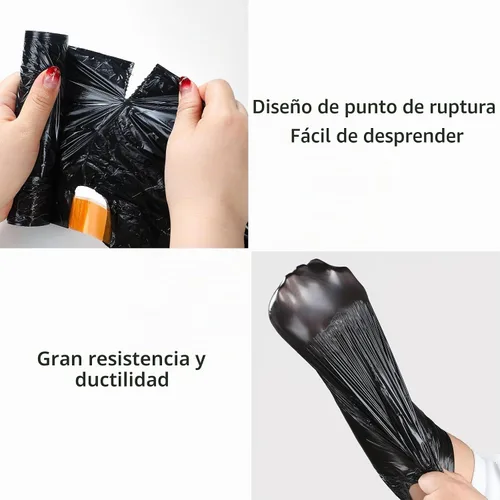 Vista 4 de funest Pequeña bolsa de basura con cordón, fácil de rasgar y empacar, bolsas de basura de 4 galones, 75