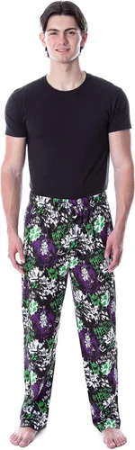 Vista 3 de DC Comics Men's Classic The Joker and Harley Quinn Laugh Adult Lounge Pajama Pants