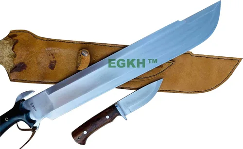 Vista 2 de Cuchillo Predator EUK de 18", Machete de supervivencia, hoja forjada a mano Khukuri - Cuchillos de espiga completa fabricados en Nepal