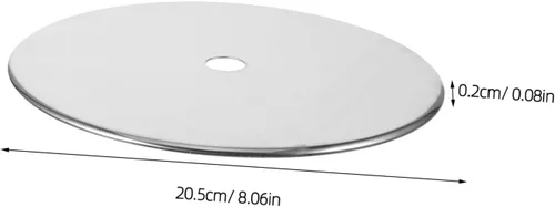 Vista 2 de INOOMP Anillo de olla engrosada, anillo difusor de calor, para placa de inducción, cubierta de cúpula de plancha de acero inoxidable