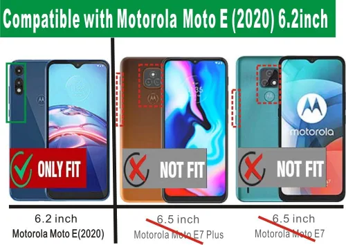 Vista 2 de Moto E 2020, Moto e xt2052dl - Funda para teléfono, protector de pantalla [2 unidades] Anillo de metal giratorio de 360 grados delgado, absorción