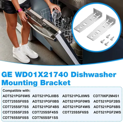 Vista 5 de GE Soporte de montaje para lavavajillas WD01X21740 para soporte de lavavajillas Hotpoint WD01X10598, GEHWD01X21740, WD01X2174, PS11700868-2