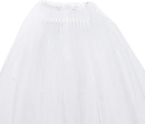 Vista 2 de Wilton Veil Pearls Blunt Edge, 38 x 72 pulgadas