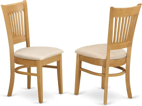 Vista 9 de East West Furniture VAC-BLK-C Vancouver Sillas de Comedor - Sillas de Madera Tapizadas en Tela de Lino, Juego de 2, Negro