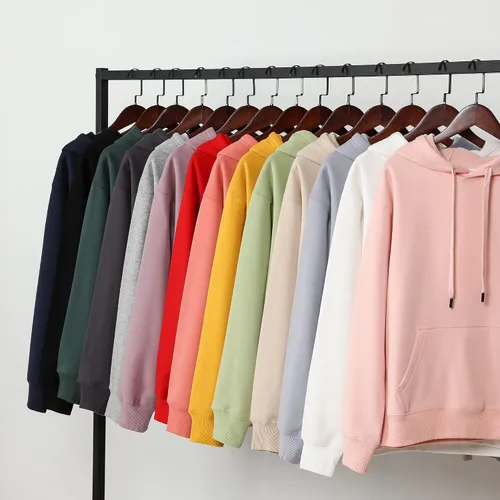Vista 6 de Sudaderas con capucha de forro polar para mujer, color liso, básicas, casuales, holgadas, de manga larga, con hombros caídos