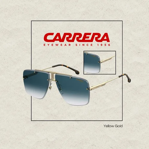 Vista 2 de Carrera CA1016/S - Gafas de sol cuadradas para hombre y mujer Oro amarillo/azul oscuro degradado