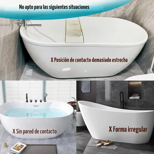 Vista 5 de Protector de salpicaduras de bañera extraíble, paquete de 2 protectores contra salpicaduras de agua para bañera, base de silicona y protectores