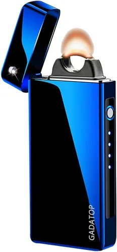 Vista 9 de GADATOP Encendedor eléctrico a prueba de viento, encendedores de plasma alto con carga USB, encendedor de arco de metal de lujo para regalos