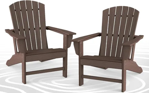 Vista 13 de BRIOPAWS - Set de 2 sillas Adirondack Silla para hoguera Tamaño grande Plástico HDPE Resistente a la intemperie para terraza, piscina al