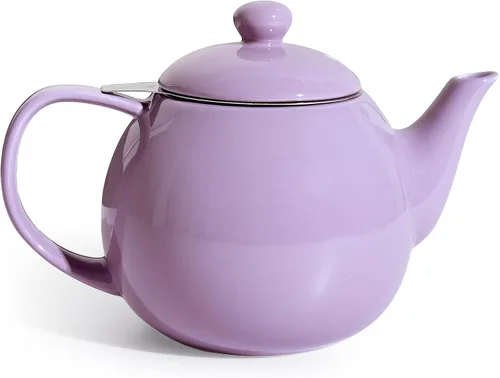 Vista 15 de Sweese Tetera de porcelana de 27 onzas con infusor para té de hojas sueltas, gris azulado