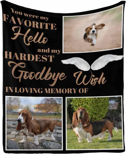 Vista 34 de InterestPrint Manta de perro personalizada en memoria amorosa de la pérdida con imágenes y nombre, regalo personalizado de recuerdo de condolencias