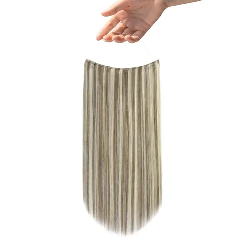 Vista 83 de Easyouth Extensión de cabello humano rubio con cola de caballo, extensiones de cabello humano rubio dorado con reflejos rubios, extensiones
