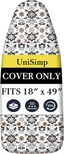 Vista 30 de UniSimp Funda y almohadilla para tabla de planchar de 15 x 54 pulgadas, algodón natural extra grueso, acolchado resistente a las manchas y a
