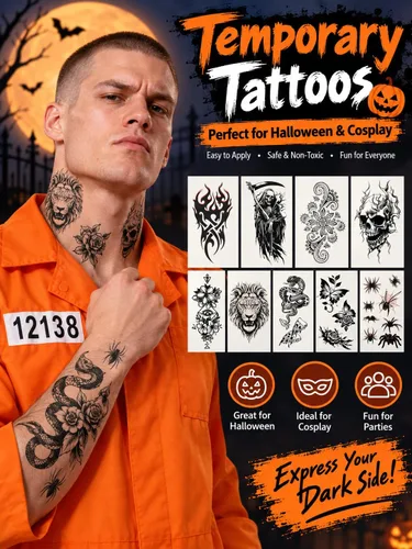 Vista 6 de HOMELEX Disfraz de prisión naranja para hombre, disfraz de recluso de Halloween, uniforme de cárcel para adultos