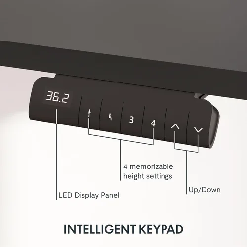 Vista 3 de FLEXISPOT E6 - Escritorio de pie eléctrico de 3 etapas con motor dual, 48 x 24, para usar sentado o de pie, soporta 220 lbs, altura ajustable