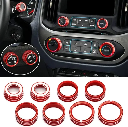 Vista 10 de Cubierta de perilla de audio de CA compatible con Chevrolet Chevy Colorado GMC Canyon 2015-2022 consola central control de clima automático señal