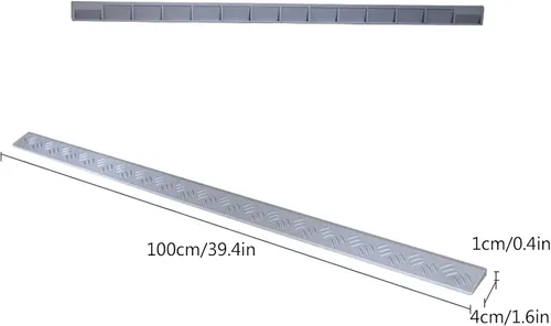 Vista 2 de Non-Slip Wheelchair Threshold Ramp, Scooter Mobility Threshold Ramps for Doorway Indoor or Outdoor, Bathroom, Garage and Supermarket Entrance, Grigio
