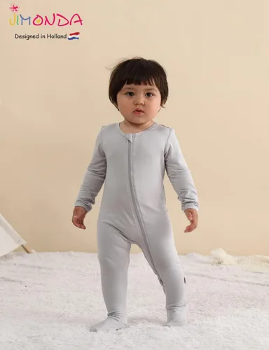 Vista 50 de Jimonda Pijama de bambú para bebé, unisex, para niños y niñas, de una pieza, manga larga, cierre de cremallera de 2 vías, mameluco