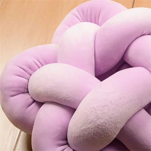 Vista 6 de chislim Bolas de almohada, almohada redonda con nudo hecho a mano, almohadas redondas de felpa decorativas para el hogar, para sofá, dormitorio