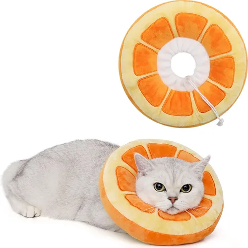 Vista 10 de ANWA Collar de cono ajustable para gato, suave, lindo collar de dona para gato después de la cirugía, conos de recuperación de gatitos para dejar
