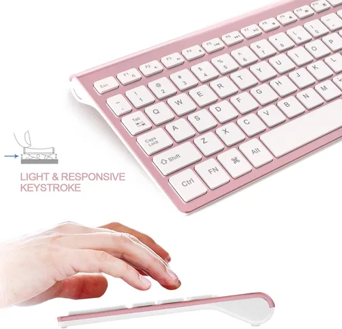 Vista 2 de Teclado inalámbrico y ratón (rosa)