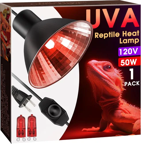 Vista 11 de Briignite - Bombilla de calor para reptiles, 50 W, UVA UVB, bombillas regulables para reptiles Bombilla cálida 50w