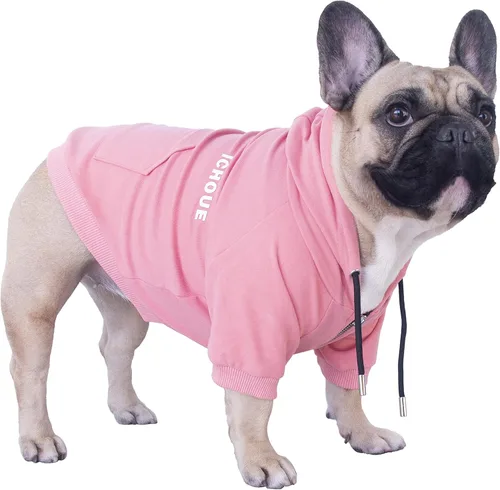 Vista 20 de iChoue - Disfraces para perros, I am a French Bulldog, suéteres divertidos, abrigos de invierno, sudaderas con capucha, Frenchie Pitbull Corgi, Pug