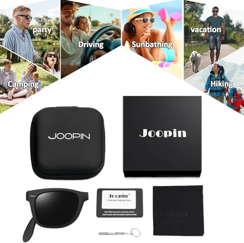 Vista 6 de Joopin Gafas de sol cuadradas polarizadas con protección UV para hombre y mujer