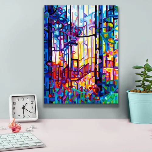 Vista 4 de Epic Graffiti Mandy Budan - Lienzo decorativo para pared, diseño de corazón de oro, 12 x 16 pulgadas