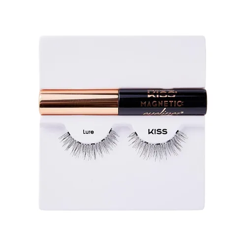 Vista 4 de KISS Pestañas postizas magnéticas y delineador de ojos, 'Lure', 12mm, fáciles de aplicar, reutilizables, sin pegamento, tecnología Flexiband, punta