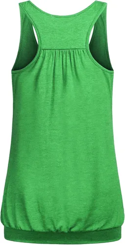 Vista 2 de Miusey - Camiseta sin mangas, para mujer, cuello redondo, ajuste holgado, espalda cruzada, de entrenamiento
