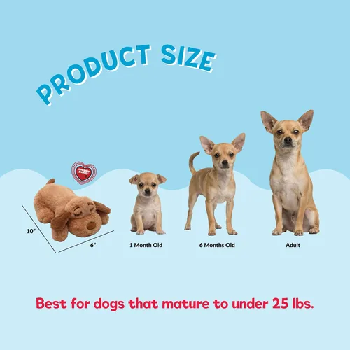 Vista 3 de Snuggle Puppy Junior - Juguete para cachorros de razas pequeñas, juguete de peluche más pequeño con pulso de sensación real, diseñado